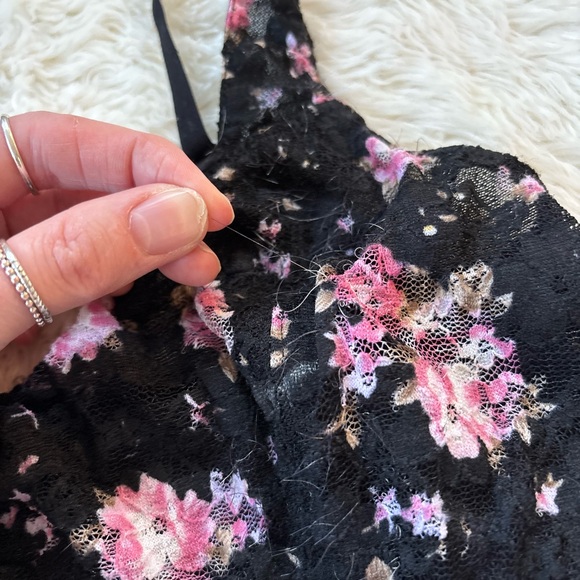 Free People Black and Pink Floral Bandeau - Picture 4 of 10